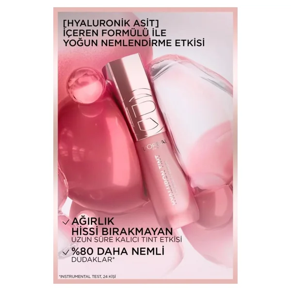 L'oreal Paris Hyaluron Lip Tint Satin Serum 601 Worth It Likit Ruj - Görsel 7