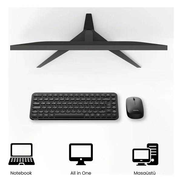 Philips Spt6338 Siyah Kablosuz Klavye Mouse Seti - Görsel 3