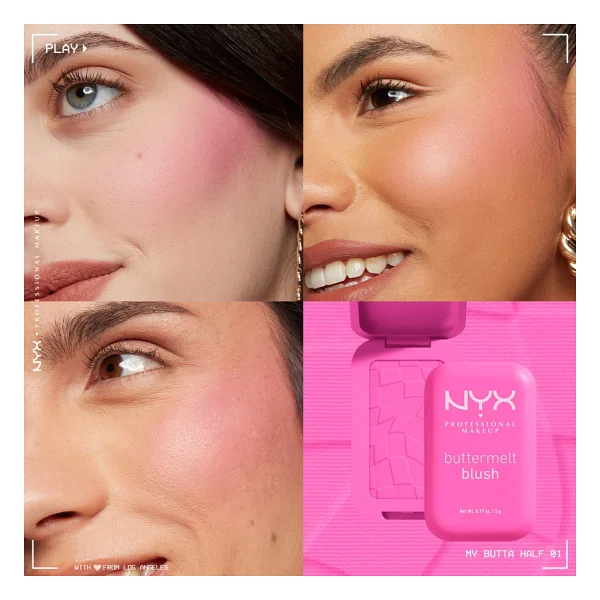 NYX Professional Makeup Buttermelt Blush 01 My Butta Half Kremsi Pudra Allık Yüksek Pigmentasyon - Görsel 5