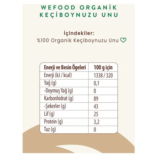 Wefood Organik Keçiboynuzu Unu 320 Gr - Görsel 6