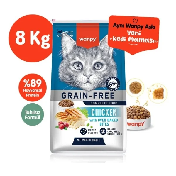 Wanpy Tahılsız Tavuklu 8 Kg Yetişkin Kedi Maması - Görsel 3