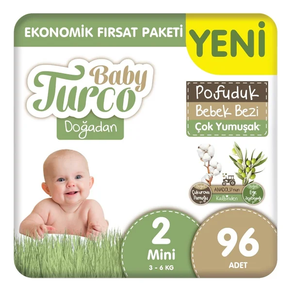 Baby Turco Doğadan Pofuduk 3 Numara Midi 42'li 2 Adet Bebek Bezi - Görsel 8