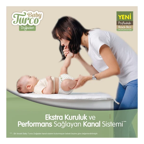 Baby Turco Doğadan Pofuduk 2 Numara Mini 48'li 3 Adet Bebek Bezi - Görsel 5