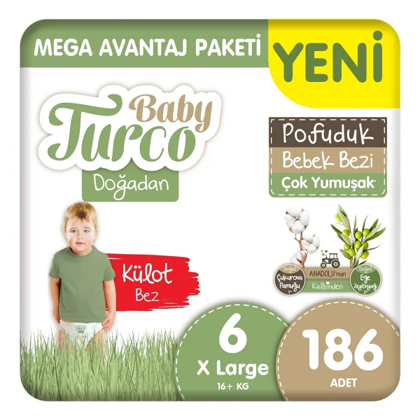 Baby Turco Doğadan Pofuduk 4 Numara Maxi 100'lü 3 Adet Külot Bez - Görsel 9