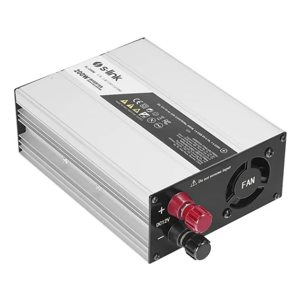S-Link Sl-200W-12 200 Watt Dc 12V - Ac 230V Anahtarlı Tek Usb Portlu Çakmaktan Power Inverter - Görsel 5