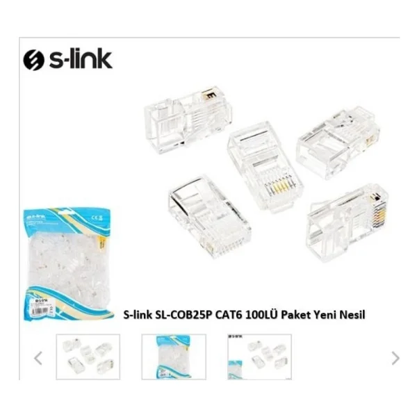 S-Link Sl-Cob25p 100'lü Rj45 Konnektör - Görsel 2