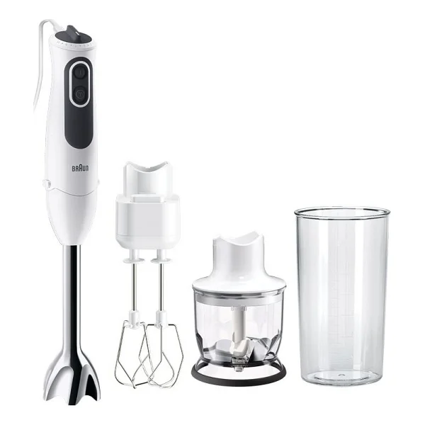 Braun Multiquick 3 Mq3125b El Blender Seti 750w Beyaz Paslanmaz Çelik Blender Doğrayıcı Çırpıcı Ölçü Kabı - Görsel 7