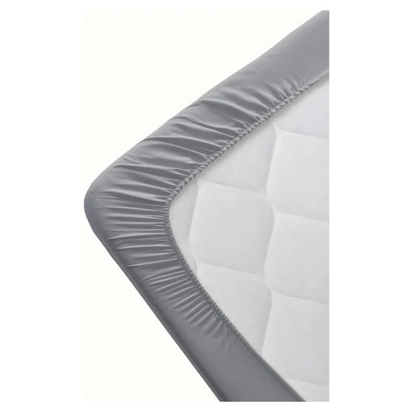 Soley Valeron %100 Pamuk Saten Tek Kişilik Lastikli Çarşaf 100x200 Cm - Gri - 100 X 200 Cm - Görsel 2
