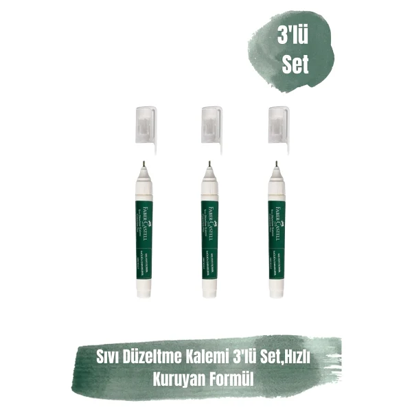 Faber-Castell 7 Ml 3'lü Sıvı Düzenleme Kalemi - Görsel 2