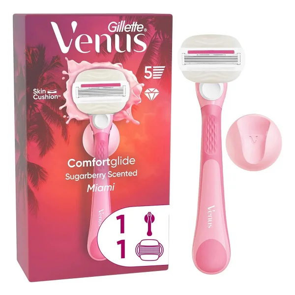 Gillette Venus ComfortGlide Sugarberry Miami Kadın 5 Bıçaklı Tıraş Bıçağı - Görsel 9