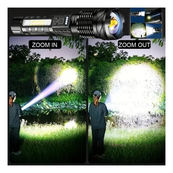 Valkyrie Şarjlı Ultra Güçlü LED El Feneri 7 Modlu 1500mah Çok Fonksiyonlu Zoom Özellikli - Görsel 6