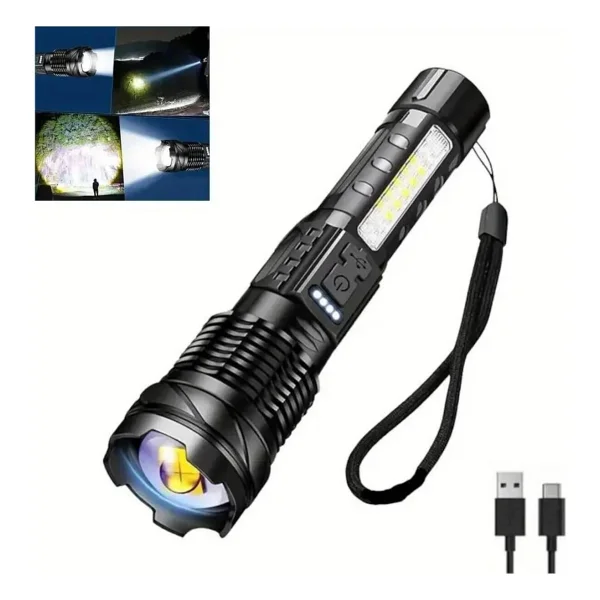 Valkyrie Şarjlı Ultra Güçlü LED El Feneri 7 Modlu 1500mah Çok Fonksiyonlu Zoom Özellikli - Görsel 9