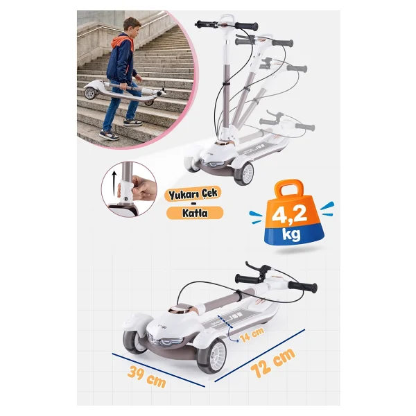 Prego Veyron K-660 Işıklı 3 Tekerlekli Katlanabilir Çocuk Scooter - Görsel 5