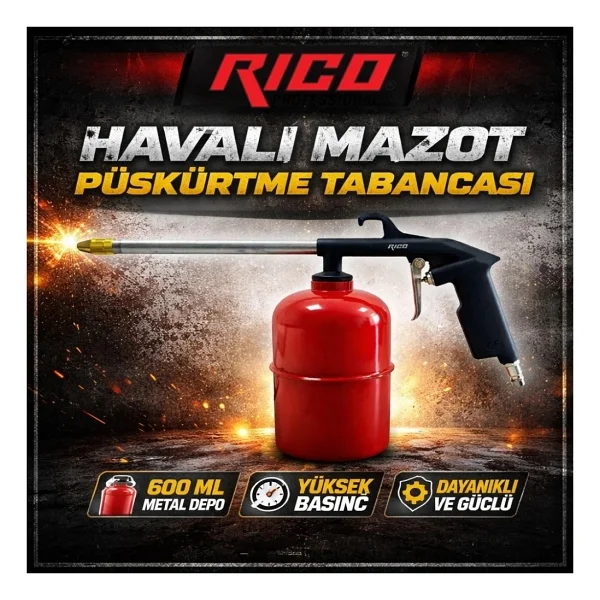 Rıco Havalı Mazot Püskürtme Tabancası Metal 600 Ml - Görsel 4