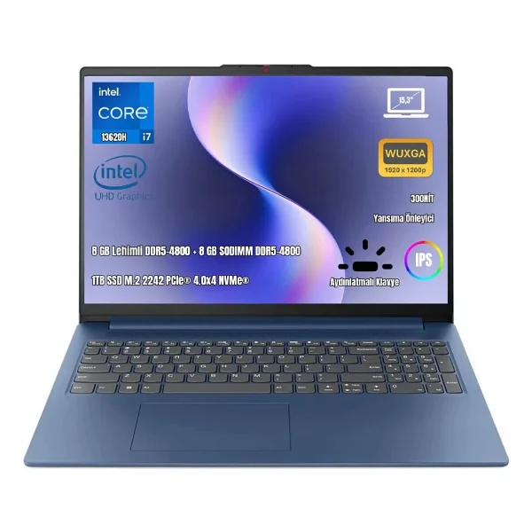 Lenovo Ideapad Slim 3 15ırh10 83k10062tr İ5-13420h 8 GB 256 GB SSD UHD Graphics 15.3" Wuxga Notebook - Görsel 3