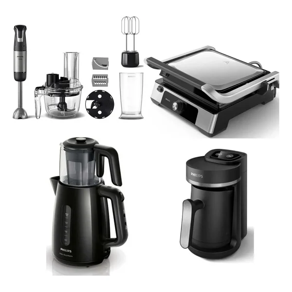 Philips Elektrikli Çeyiz Seti Siyah Renkli Tost Makinesi Ve Kahve Makinesi İle Blender Seti - Görsel 7