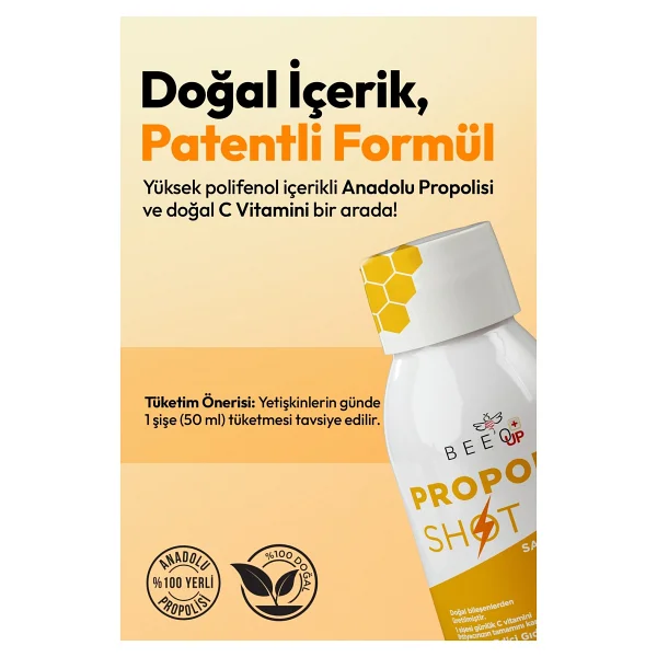 Bee&You Phenolix Çinko + D3 + C Vitamini Shot Propolis 50 Ml 12'li - Görsel 7
