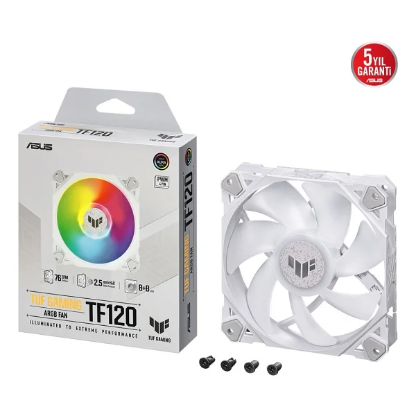 Asus Tuf Gaming Tf120 Beyaz Argb 12 Cm Kasa Fanı - Görsel 6