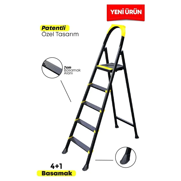 Ertekpa Leo 4+1 Basamaklı Metal Merdiven - Görsel 7