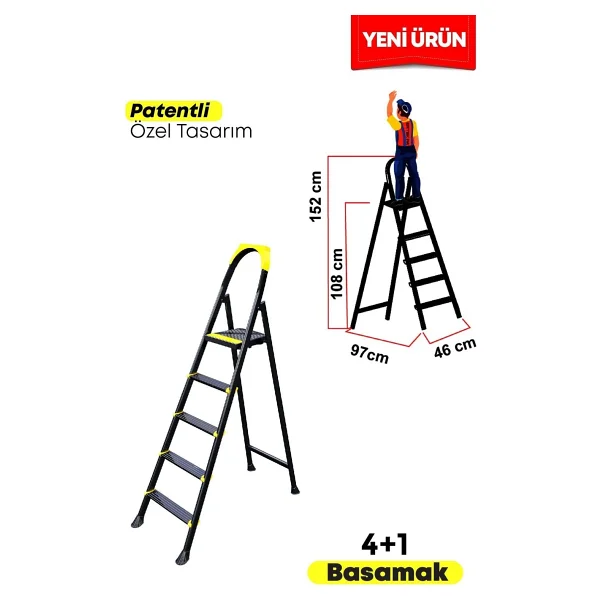 Ertekpa Leo 4+1 Basamaklı Metal Merdiven - Görsel 8