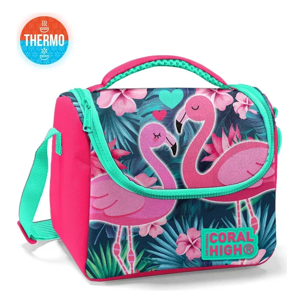 Coral High 11834 Flamingo Desenli Termoslu Beslenme Çantası - Görsel 6