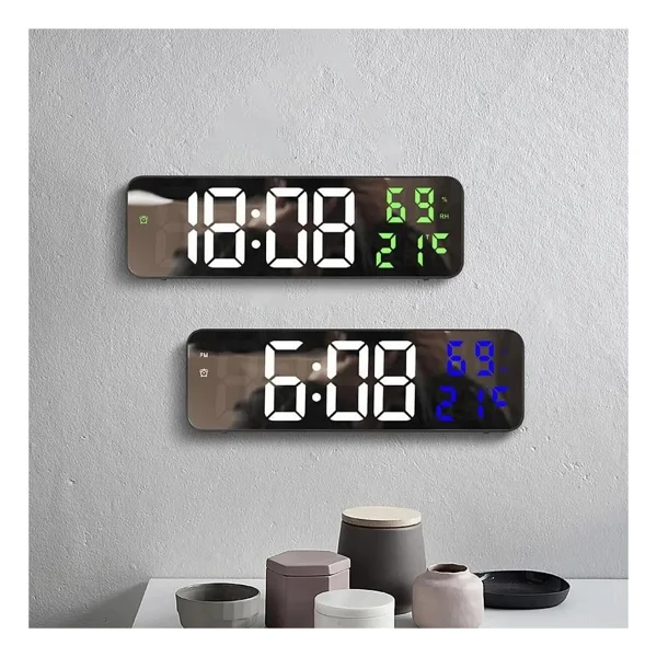 Valkyrie Nem Ölçer Dereceli LED Duvar Ve Masa Alarm Saati Kırmızı - Görsel 7