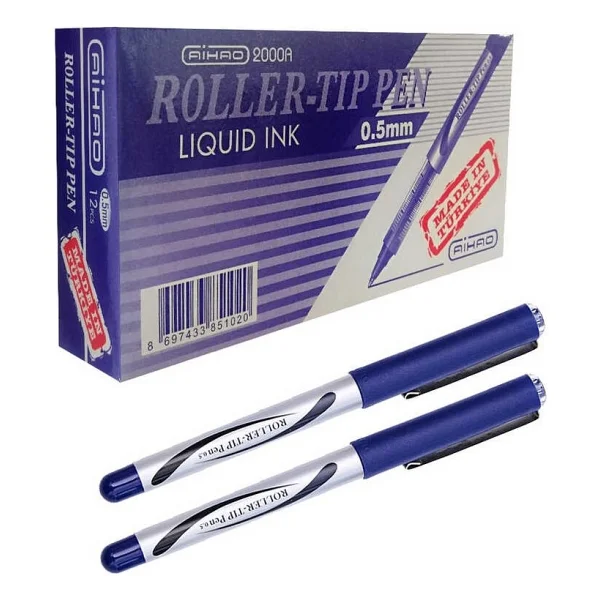 Aihao 2000a Roller Tip Kalem Mavi 12'li - Görsel 2