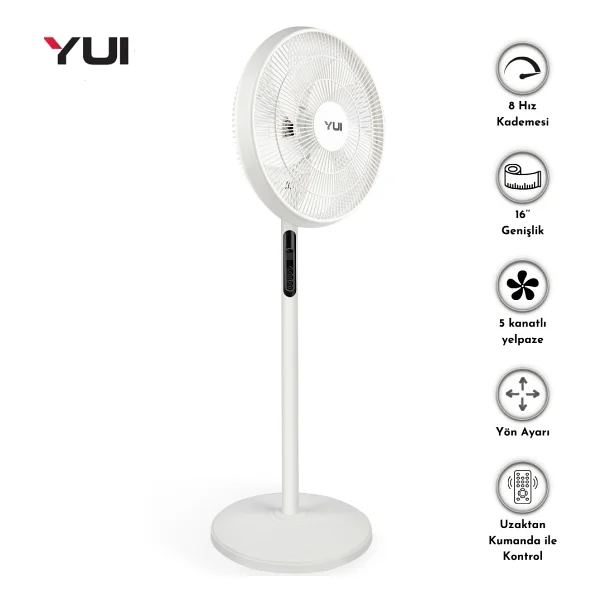 Yui F60 Kumandalı Ayaklı Vantilatör - Görsel 9