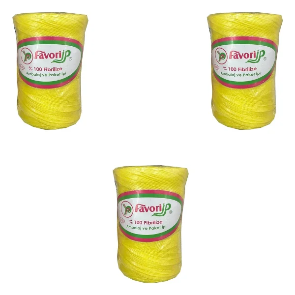 Favori İp 5000 Denye -0.8 Mm- Ambalaj Ve Paket İpi Naylon Burgulu Örgü Çamaşır İpi - Sarı - 3 Adet - Görsel 4