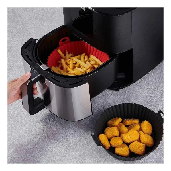 Korkmaz Air Max Yağsız Airfryer 6.5 Lt Tek Hazne İle Zamanlayıcı Özellikli Metal Tasarım - Gri - Görsel 5
