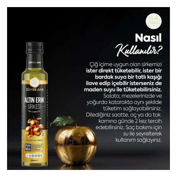 Zühre Ana Altın Erik Sirkesi 500 Ml - Görsel 3