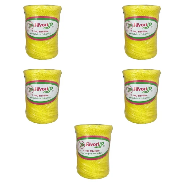 Favori İp 5000 Denye -0.8 Mm- Ambalaj Ve Paket İpi Naylon Burgulu Örgü Çamaşır İpi - Sarı - 5 Adet - Görsel 4
