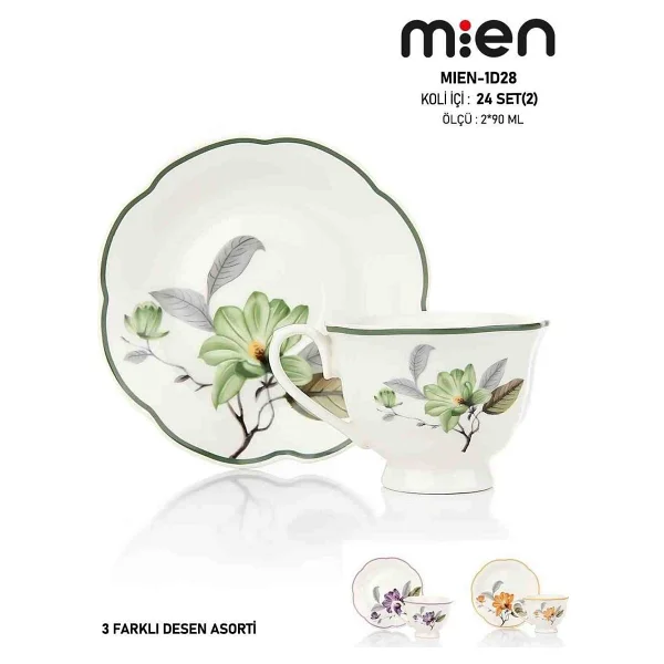 Mien Mien 2'li Çiçek Desenli Fincan Takımı - Görsel 7