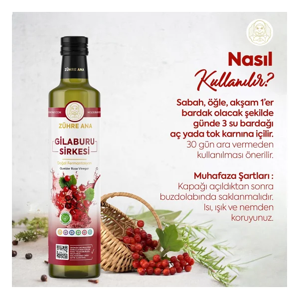 Zühre Ana Gilaburu Sirkesi 500 Ml - Görsel 3