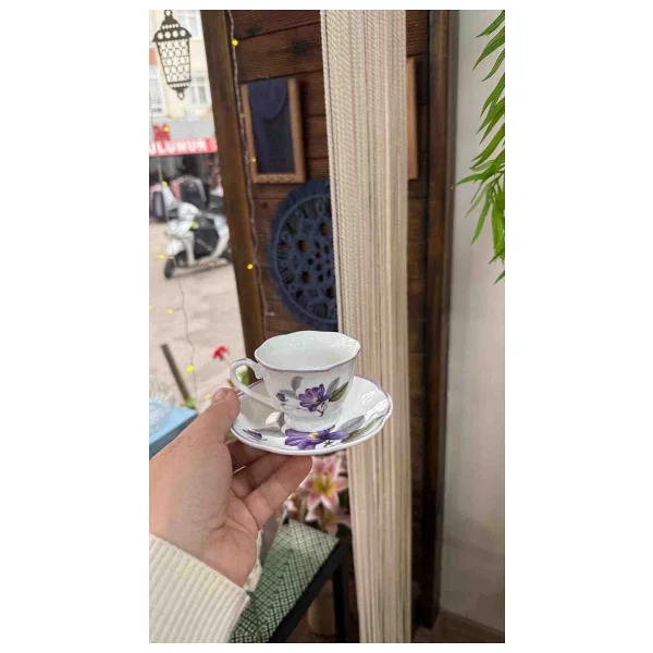 Mien Mien 2'li Çiçek Desenli Fincan Takımı - Görsel 5