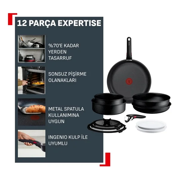 Tefal Ingenio Expertise 12 Parça 5x Büyük Tava Tencere Seti - Görsel 4