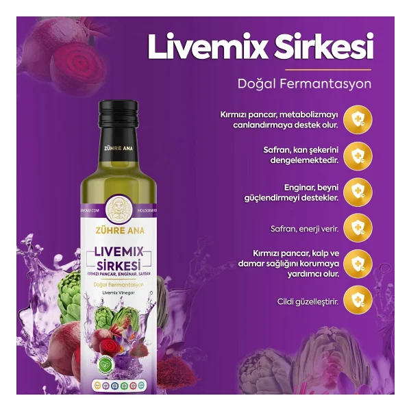Zühre Ana Livemix Sirkesi 500 Ml - Görsel 3