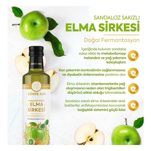 Zühre Ana Sandaloz Sakızlı Elma Sirkesi 500 Ml - Görsel 3