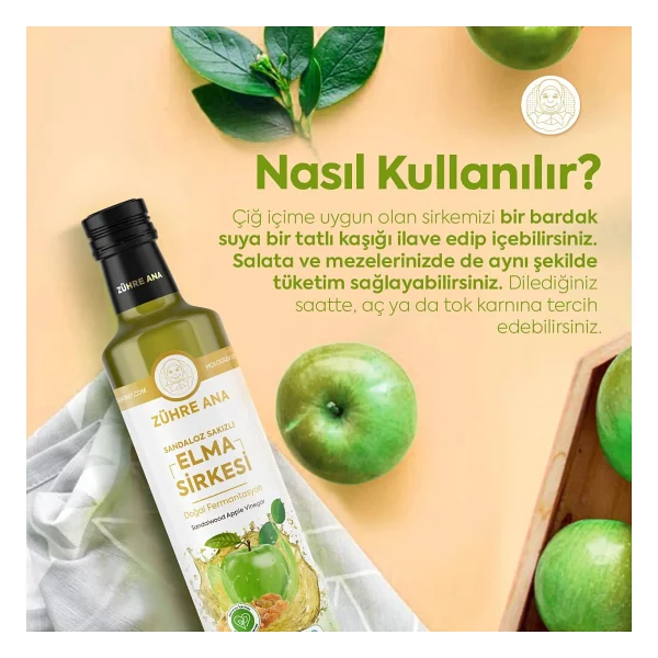 Zühre Ana Sandaloz Sakızlı Elma Sirkesi 500 Ml - Görsel 4