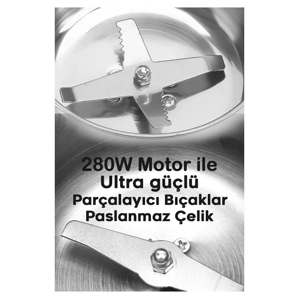 Suled Kahve & Baharat Öğütücü Bigpro 280w Paslanmaz Çelik 220v Fişli Öğütücü - Parçalayıcı - Görsel 6