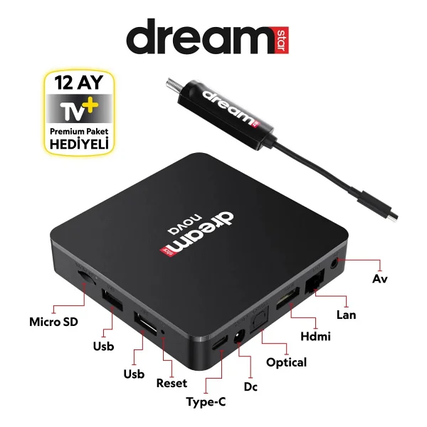 Dreamstar Nova 32 GB 4K Android TV Box - Görsel 4