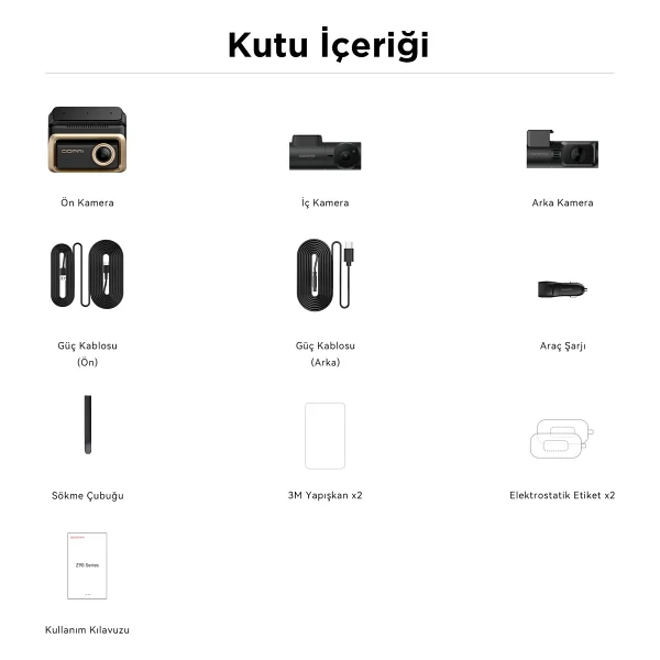 Ddpai Z90 Master 3 Kameralı Araç Kamerası Seti - Görsel 8