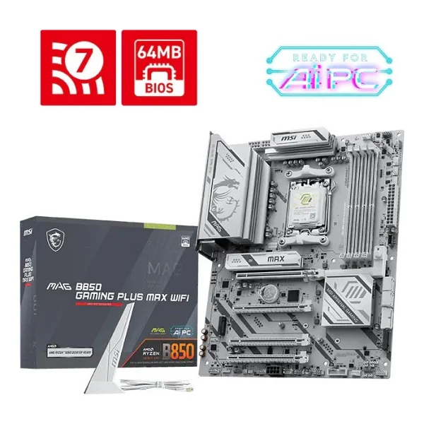 Msı Mag B850 Gaming Plus Max Wi-Fi AMD Am5 DDR5 Atx Anakart - Görsel 6
