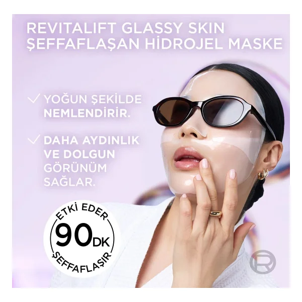 L 'oreal Paris Revitalift Glassy Skin Cam Cilt Görünümü Etkili Şeffaflaşan Işıltı & Nem Veren Hidrojel Yüz Maskesi - Görsel 3