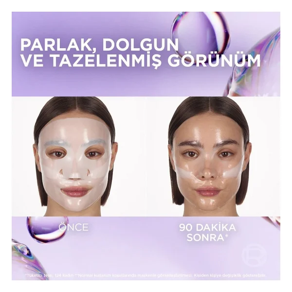 L 'oreal Paris Revitalift Glassy Skin Cam Cilt Görünümü Etkili Şeffaflaşan Işıltı & Nem Veren Hidrojel Yüz Maskesi - Görsel 4