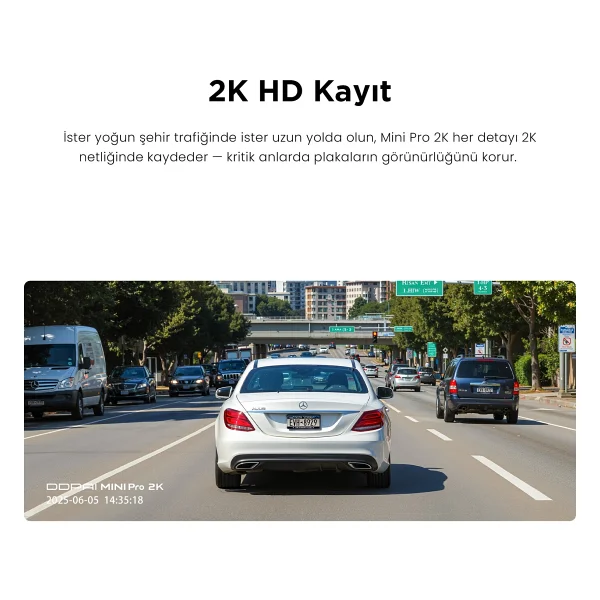 Ddpaı Mini Pro 2k Araç İçi Kamera - 2k HD Çözünürlük - Nightvıs 2.0 Gece Görüşü - Süper Kapasitör - Siyah - Görsel 2