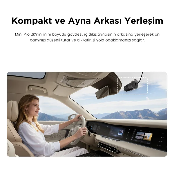Ddpaı Mini Pro 2k Araç İçi Kamera - 2k HD Çözünürlük - Nightvıs 2.0 Gece Görüşü - Süper Kapasitör - Siyah - Görsel 4