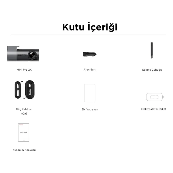 Ddpaı Mini Pro 2k Araç İçi Kamera - 2k HD Çözünürlük - Nightvıs 2.0 Gece Görüşü - Süper Kapasitör - Siyah - Görsel 8