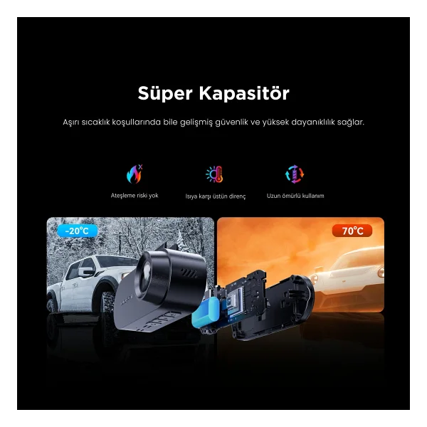 Ddpaı N2 Dual Araç İçi Kamera - 2k + 1080p Çift Kanal Kayıt - Yapay Zeka Destekli Nightvıs 2.0 - 1.9'' Ips Ekran - Görsel 4