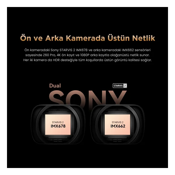 Ddpai Z60 Pro 4K Ön Ve Arka Araç Kamerası Seti - Görsel 9